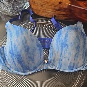 Savage X Fenty Blue Tie-Dye Molded T-Shirt Bra